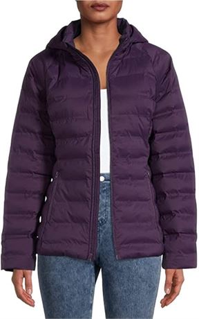 Time And Tru Packable PLUM Stretch Puffer Jacket, Women’s Size S