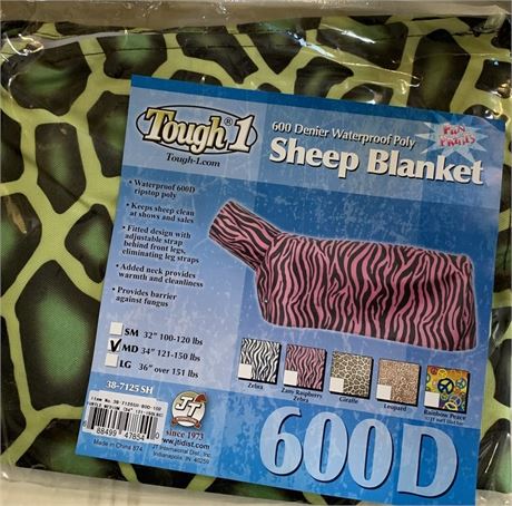 Tough-1 600 Denier Waterproof Poly Sheep Blanket turtle print  Med 34 inch  210