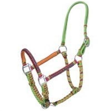 Tough 1 Halter Braided Halter Crystal Accent  pink/green   206